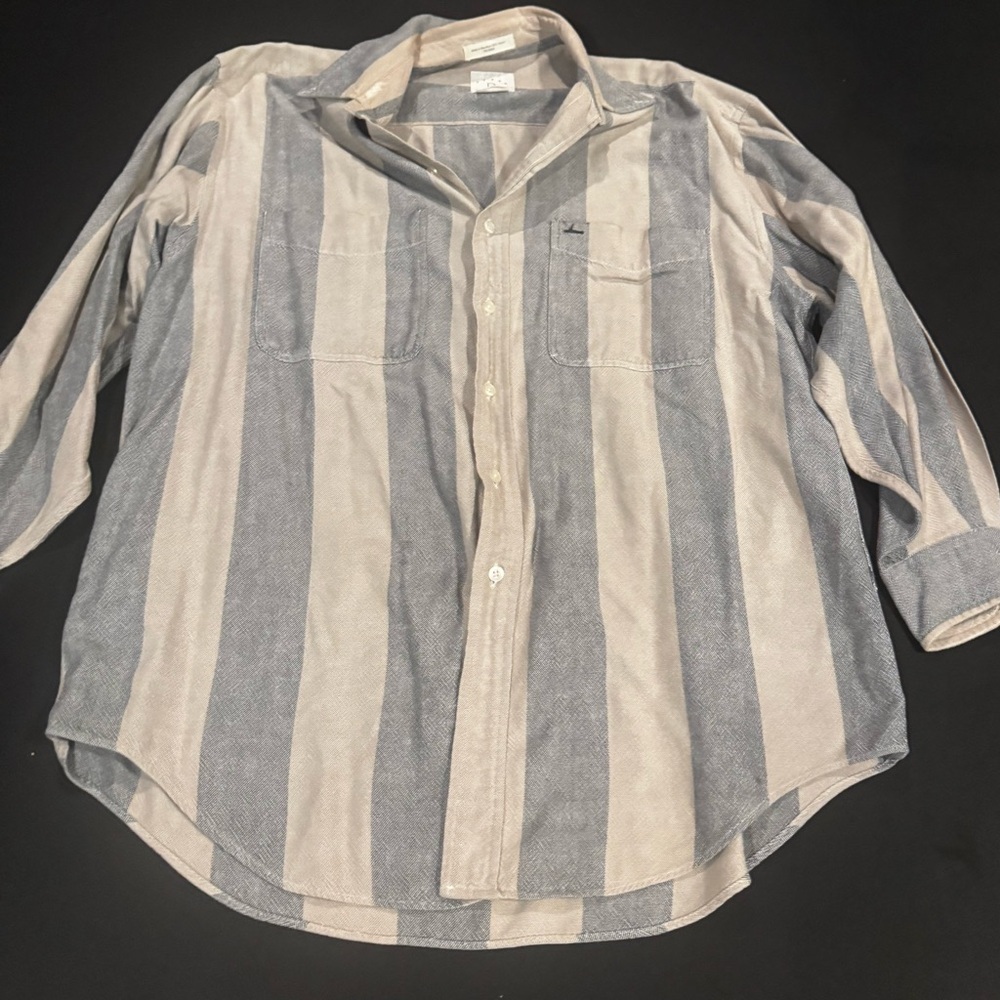 Arrow River Brand Men's Large Striped Button Down 100% Cotton